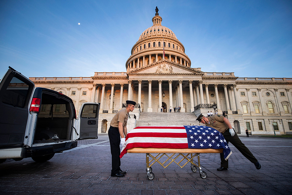 Rehearsal for Senator John McCain to lie in state at US Capitol, Washington, USA - 30 Aug 2018